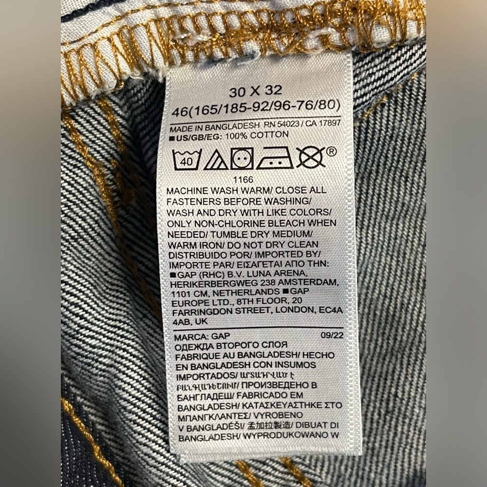 GAP Straight Dark Wash Denim Jeans 30x32 - Picture 9 of 10
